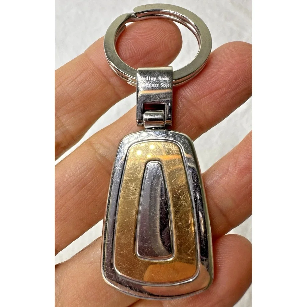 Hadley Roma Keychain Gold Silver Tones Solid Two Tone Metal Signed